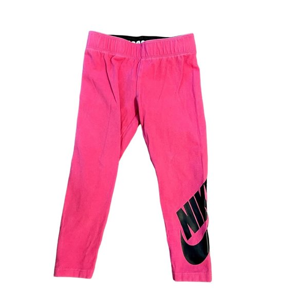 Nike Other - Nike Girls Pink Elastic Waist Little Leg-A-See Leggings Size XS 3-4 Years